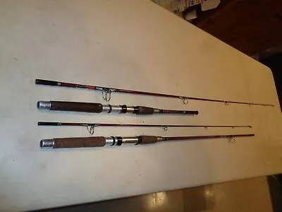 2 Vintage Heddon LIFETIME PAL Spinning Rods #7244 & #7246 Stainless Steel Wraps • $69.99