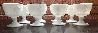 Vintage Milk Glass Goblets Set Of Eight • $28.99