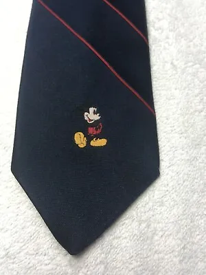 Cervantes Mens Tie Mickey Mouse Navy Blue With Red Stripes 3 X 58 • $23.89