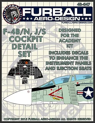 1/48 Furball F-4B/J/N/S Cockpit  Decals For The Academy Kit • $7.99