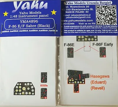 YAHU YMA4896 F-86E/F Sabre (Black) 1/48 Instrument Panel • $4.95