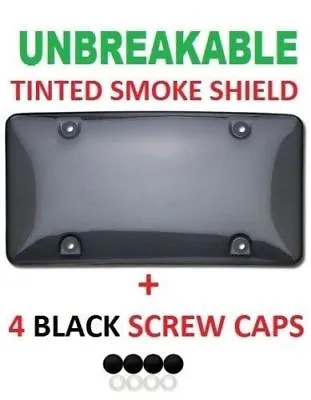 $9.95 • Buy Unbreakable Tinted Smoke License Plate Tag Holder Frame Bumper Shield Cover New