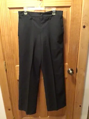 Amish Mennonite Hand Made Black Striped Broadfall Pants W33 EUC Plain Clothing • $14.99