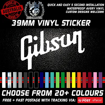 Gibson Logo Headstock Guitar Replacement Vinyl Sticker Decal 39mm  • $8