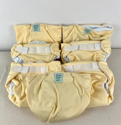$8 • Buy 7 X The Happy Kind Yellow Reusable Babys Multi Age Nappies Material Diapers