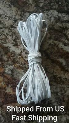 10 Yards 5mm (1/4 )  White Flat Sawing Crafts Soft Elastic Band Cord. • $5.99