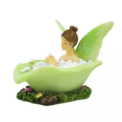 Miniature Fairy Garden Fairy Soaking In Green Bathtub - Buy 3 Save $5 • $11.95