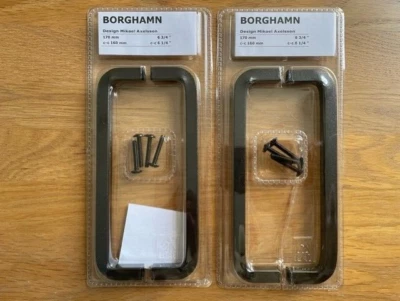 4 X Ikea BORGHAMN Wardrobe Cabinet Pull Door Handles Black 170mm • £19.99