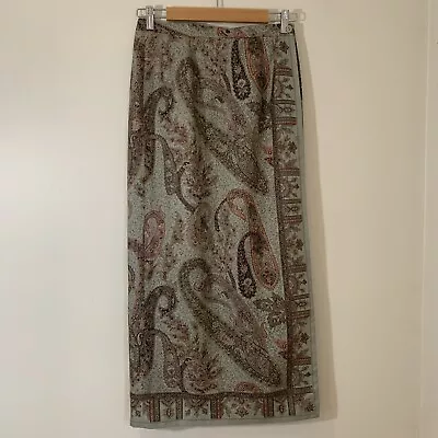 Talbots Maxi Skirt Womens 8 MulticoloredSilk Wrap Around Paisley Classic Luxury • $28