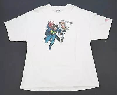 Rare Vintage GRAPHITTI Bluntman And Chronic Comics T Shirt View Askew White XL • $59.99