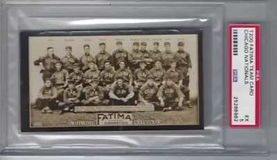 1913 T200 Fatima Baseball Card Team Chicago Cubs Nationals PSA 5 Only Two Higher • $4795