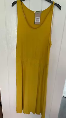 Tu Ladies Yellow Sleeveless Elasticated Waist Midi/maxi Dress Size 14. BNWT • £8.99