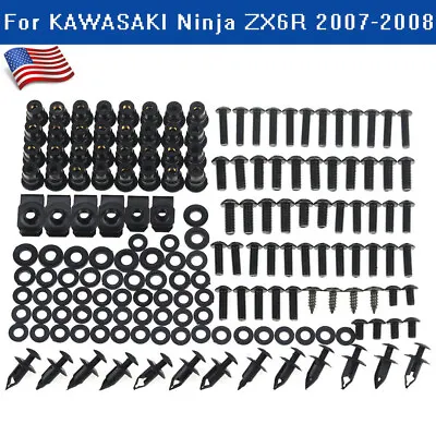 For Kawasaki Ninja ZX6R ZX600 2007-2008 Stainless Fairing Bolts Screws Nut Kit • $17.99