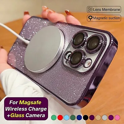 $3.49 • Buy Glitter MagSafe Magnetic Case For IPhone 14 13 Pro Max 12 11 Camera Lens Protect