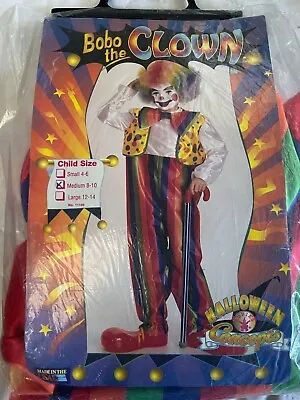 Vintage Rubie's Multi-Color  Bobo The Clown  Child Size Costume ~ Medium (8-10) • $8.96