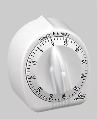 Lux Minute Minder Timer Mechanical White With Black Markings 60 Min • $17.07