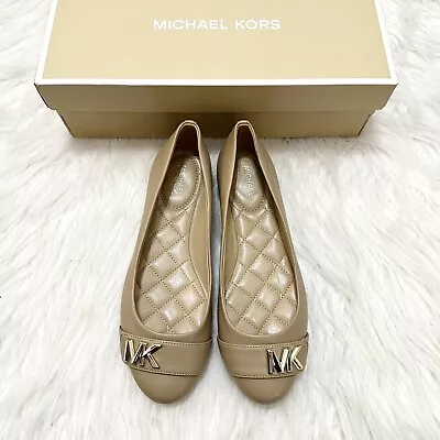 Michael Kors Jilly Round Toe Ballet Flats MK Logo. Color Camel. Size 6. New • $58