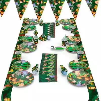 £21.99 • Buy Animal Safari Jungle Lion Zebra Birthday Party Supplies Tableware Decorations 