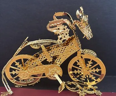 2012 Two Wheeled Treasure Bike Danbury Mint Christmas Ornament 23k Gold Plated • $39.99