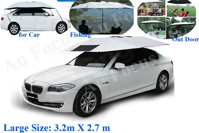 New Portable Manual Car Tent Umbrella Sun Shade Roof Cover UV Outdoor With Stand • $189