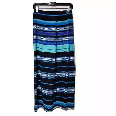 Yumi Kim Maxi Midi Long Skirt Womens Size XS Blue Striped 100% Silk Lightweight • $27