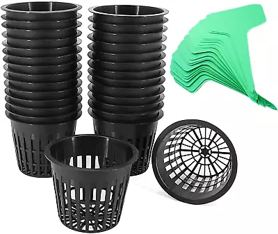 3 Inch Net Pots For Hydroponics 30 Packs With Plant Labels 30Pcs Heavy Duty Wide • $16.99