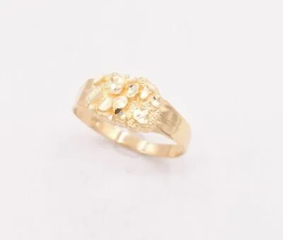 Mens Nugget Oval Ring Real Solid 10K Yellow Gold ALL SIZES Unisex • $137.49