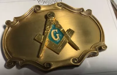 Vintage Masonic Brass BELT BUCKLE By Raintree 1978 Good  condition • $16.90