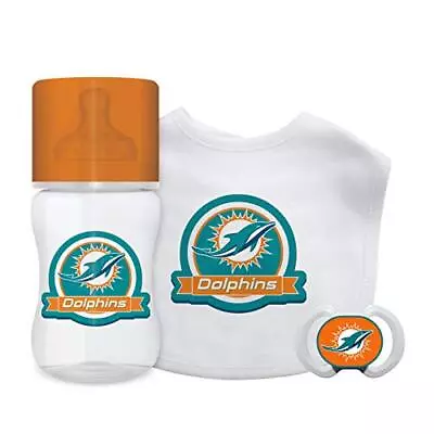 Baby Fanatic NFL Miami Dolphins 3 Pc Gift Set Pacifier/Bottle/Bib • $29.99