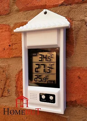 Max Min Thermometer - Garden Greenhouse Indoor Outdoor Office Wall • £7.85