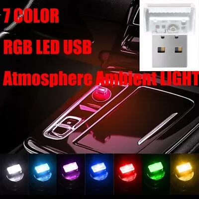 1Piece Mini RGB LED USB Car Interior Light Neon Atmosphere Ambient Lamp Bulb • $1.40