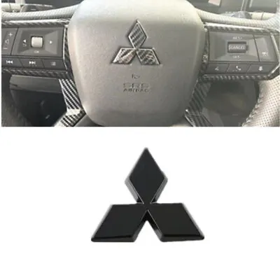 Glossy Black Steering Wheel Emblem Cover Trim For Mitsubishi Outlander 2022-2024 • $12.99