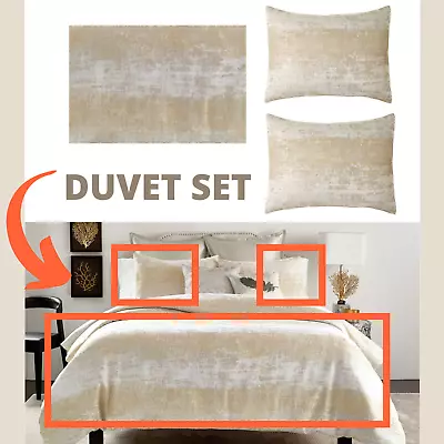 NIB $500 Michael Aram Texture Duvet Cover Set Gold [ FULL / QUEEN ] #D201 • $199.99