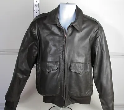 Mint Champlain Leather A-2 Goatskin Bomber Jacket USA 42 • $299.99