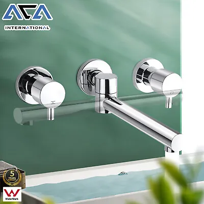 ACA Laundry Bath Spa Swivel Spout With Water Taps Hot Cold Mixer Wall Faucet AU • $91.80