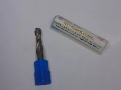 $12.24 • Buy 2 Flt 21/64 X 3/8 X 1 X 2-1/2 Ball End Mill Solid Carbide Un Coated