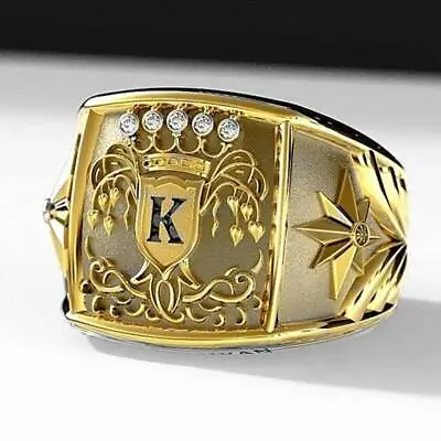 Crown King Ring 14k Yellow Gold Punk Rock Mens Biker Rings Party Jewelry Gifts • $1.70