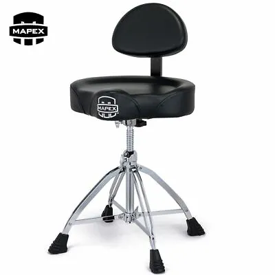 Mapex T875 17  X 4  Saddle Top Double Braced Drum Adjustable Throne W/ Backrest • $239