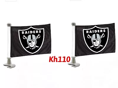 NFL Las Vegas Raiders Car Hood / Trunk Ambassador Flags- Black Color • $18.99