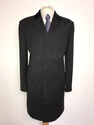 £179.99 • Buy CHARLES TYRWHITT - Mens Long DARK GREY COVERT WOOL COAT - 44 Reg - GORGEOUS