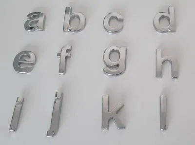 £1.89 • Buy 3D Quality Metal Chrome Self Adhesive Lower Case Letters Signs Badge - Silver
