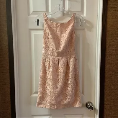 Aidan Mattox Women's Pink Lace Sleeveless Open Back Detail Dress Size 0 • $40