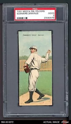 1911 T201 Mecca Hughie Jennings / Ed Summers Tigers HOF MANAGER PSA 2 - GOOD • $145