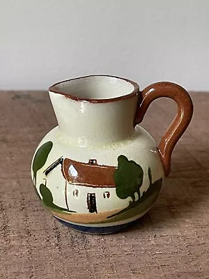 Vintage TORQUAY Pottery Motto Ware Mini Pitcher MANY FRIENDS FEW HELPERS • $13