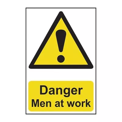 Sign - Danger Men At Work - 1.2mm Recyclable PP (200 X 300mm) • £8.38