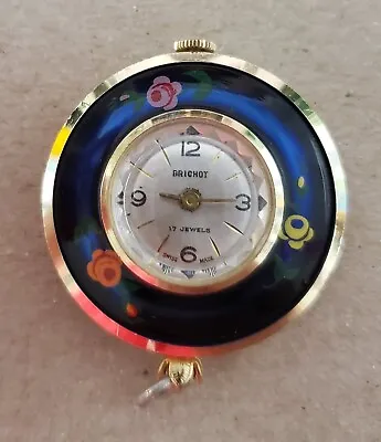 Vintage Brichot 17 Jewels Swiss Made Hand Painted Pendant Watch - Please Read • $5