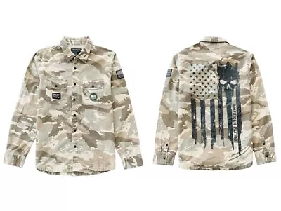 Howitzer Men’s Patriot Desert Camo Button Up L/S Shirt New • $35.99