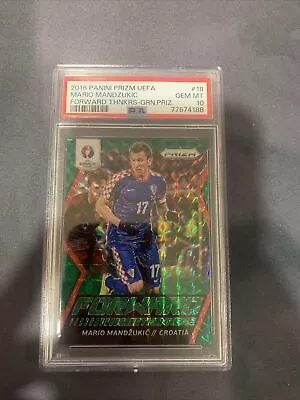 2016 Panini Euro Prizm Mario Mandzukic Forward Thinkers Green /5 PSA 10 CROATIA • $332.53