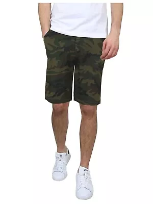 Mens Flat Front Twill Chino Shorts Work Lounge Casual Hiking Summer Pockets NWT • $14.97