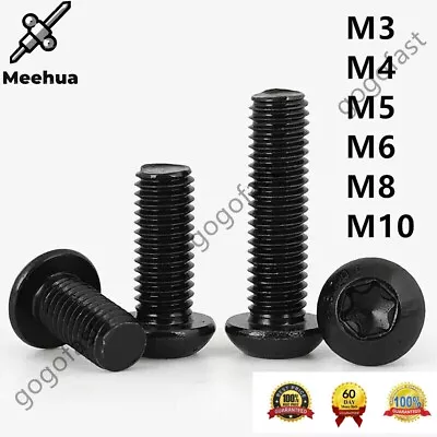 M3 M4 M5 M6 M8 M10 Black 10.9 Steel Torx Button Head Torx Screws Bolts • $9.87